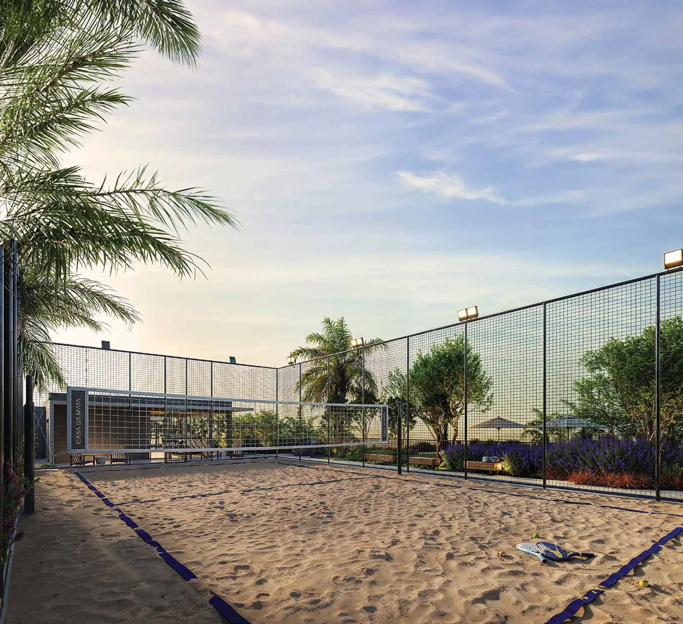 Quadra de beach tennis do Casa da Mata