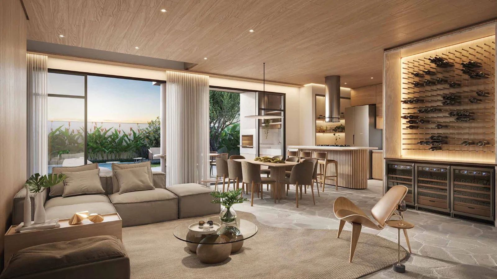 Living ampliado da Casa Aura